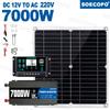 7000W Inverter Kit 12V 110V220V 300W Solar Panel 100A Controller & Battery Charger for Shed/Lighting/Camping, Easy Installation