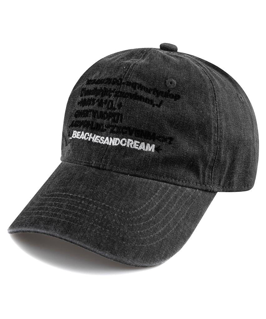 Bichiseuaenkeulim Text Pigment Ball Cap-Charcoal
