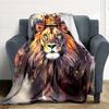 1pc Lion King Print Blanket   Lightweight Flannel Throw Blanket For Sofa, Bed, Living Room, Office, Outdoor Travel, Camping