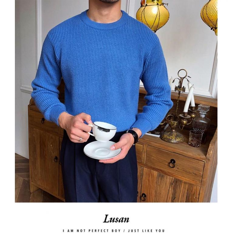 Men S Thick Loose Knit Pullover Sweater Winter Casual Fashion