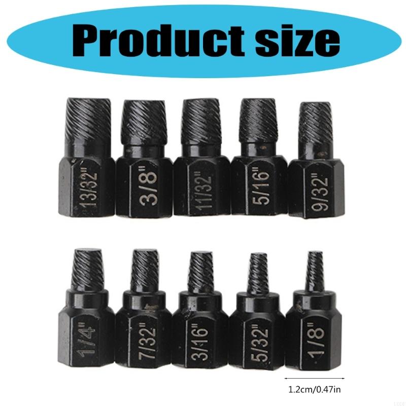 Upgraded Bolt Extractor Set, 10Pcs Impact Bolt & Nut Removal Set, Stripped Lugs Nut Removal, Extraction Set