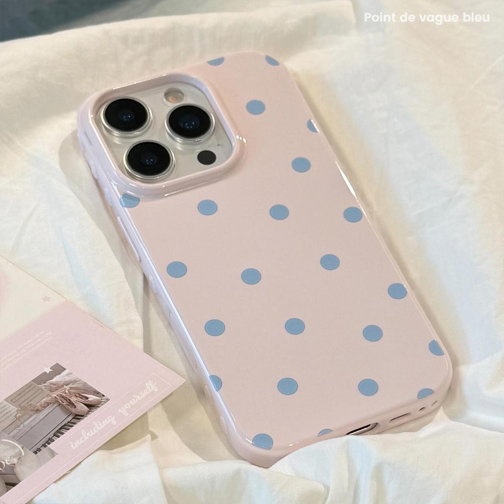 Kreatives blaues Polka-Dot-Handyhülle für iPhone 17 und iPhone 17 Pro Max