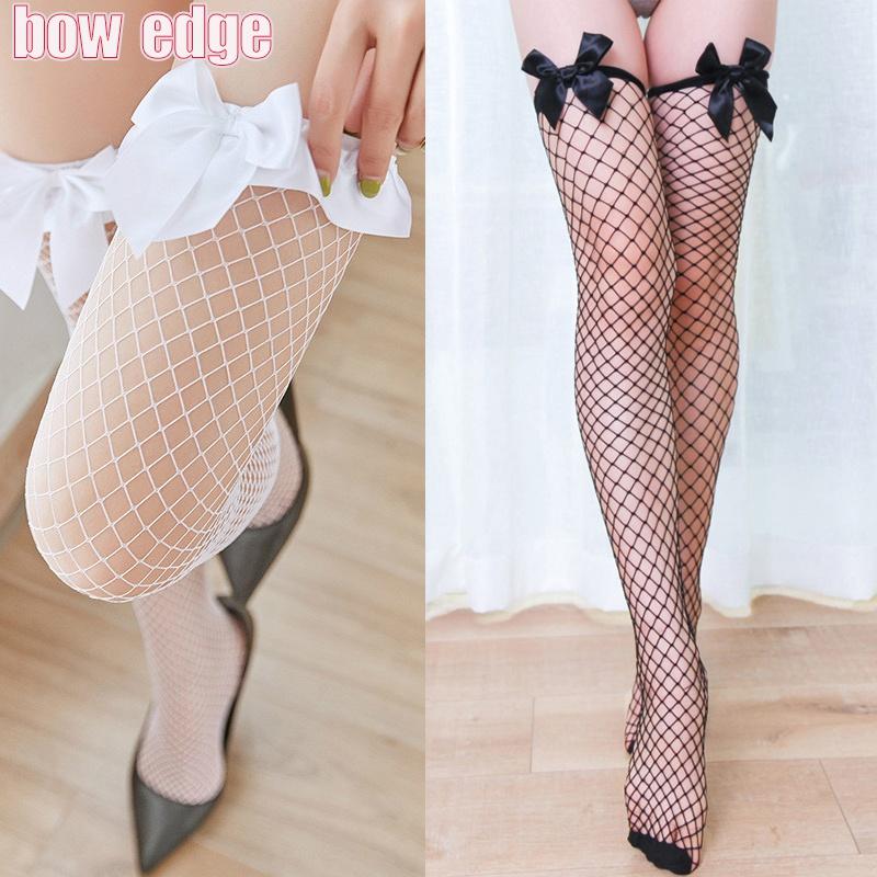ქალთა Cosplay Over The Knee Pantyhose Lace Bow Thigh High stockings Nightclub ელასტიური წინდები