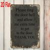 Please Ring Doorbell Sign 7.87x11.81 Give Me More Time Wall Plaque 2D Flat Room Decor Gift