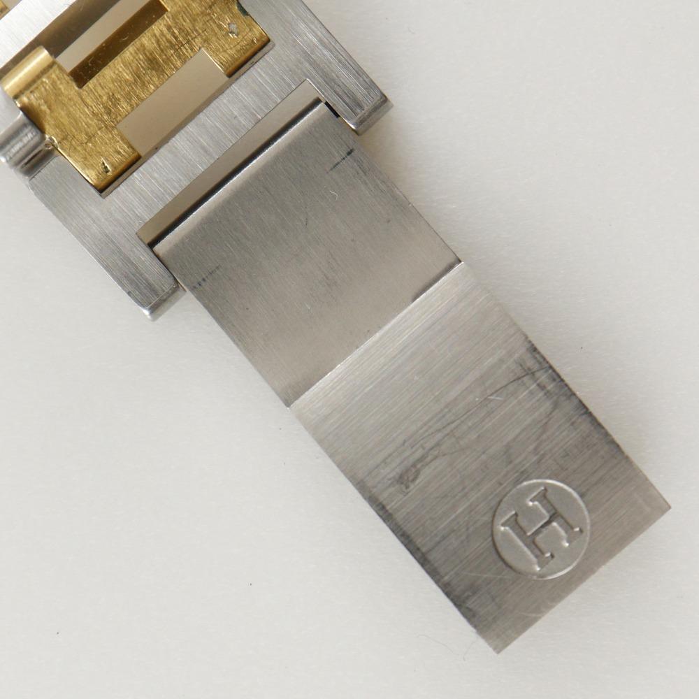 Hermes Clipper Watches whiteDial Stainless Steel/Plated Gold Quartz Analog Display Unisex Used