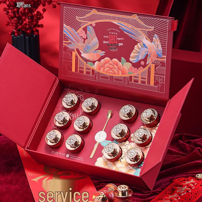 Small Tea Gift Box: American Ginseng, Black Goji Berry, Silver Needle, Da Hong Pao
