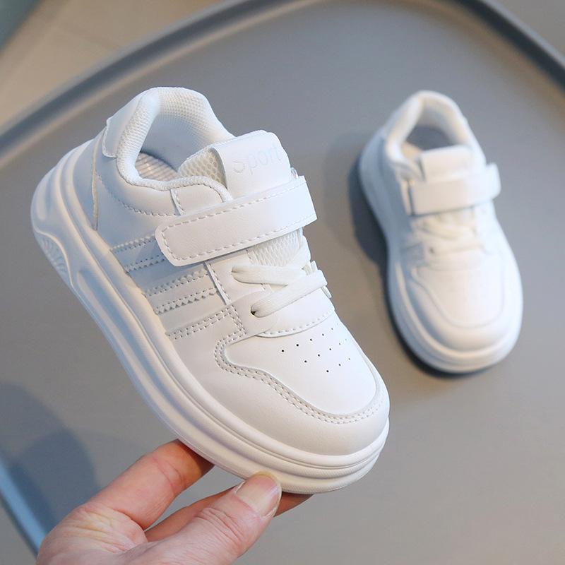 Kids White Sneakers Spring Autumn Boys Girls Lightweight Soft Sole Casual Shoes Baby Toddler Walking Trainers