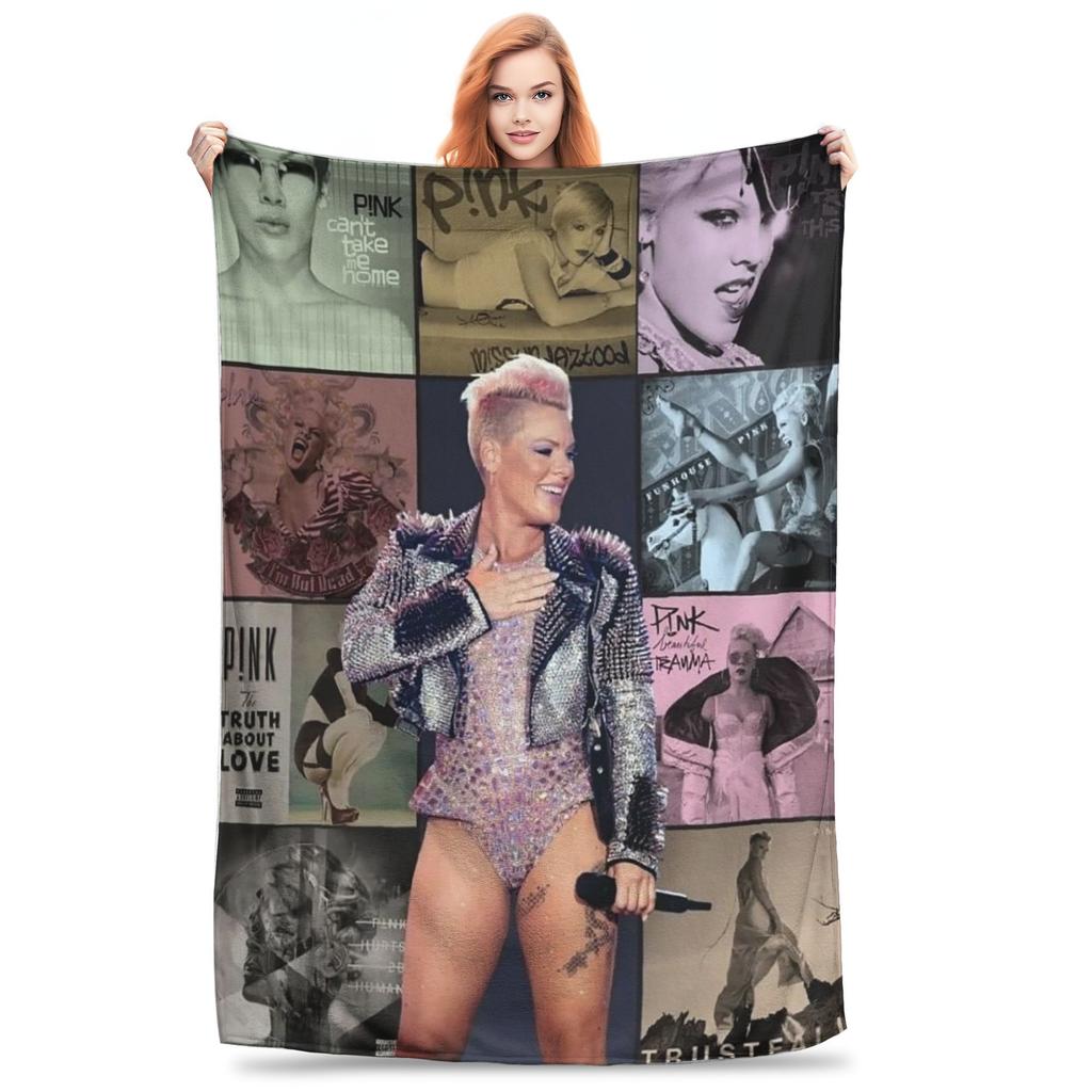 Pink P!nk Cool Singer Country Music Blankets Super Soft Flannel Throw Blanket for Couch Bedding Outdoor Throws Bedspread Quilt
