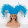 Fashion Feather Hair Band Rhinestones Glitter Elastic for Women Halloween Costume Cosplay Customized Color Comfortable Custom