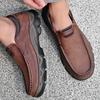 Retro Matte Genuine Leather Casual Dad Sheos Men Sneakers England New Business Luxury Loafers Big Size 39-47 Brand Men's Shoes