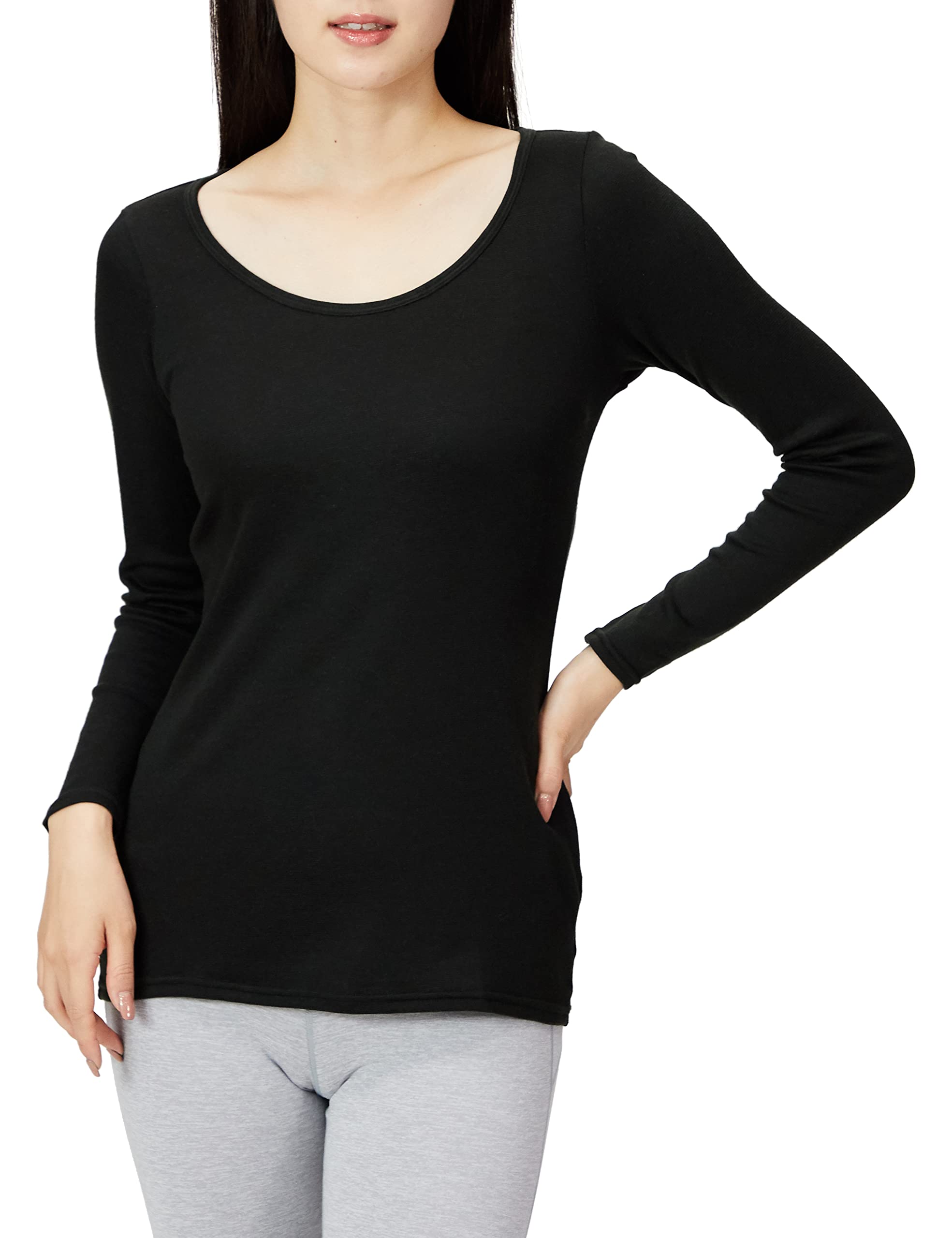 

Mizuno Breath Thermo Underwear a innerwear with a round neck and long is a C2JA9841 Black Size L Plus, heat-generating sleeves, moisture-wicking,