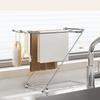 Stainless Steel Rag Rack Foldable Kitchen Table Top Drain Rack Multifunctional Brush Cup Storage Rack