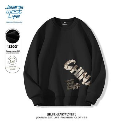 JEANSWEST LIFE Men's Heavyweight Chinese Style Pullover Sweatshirt