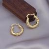 Retro Bamboo Joint High-End Copper Earrings - Non-fading Circle Design for Women