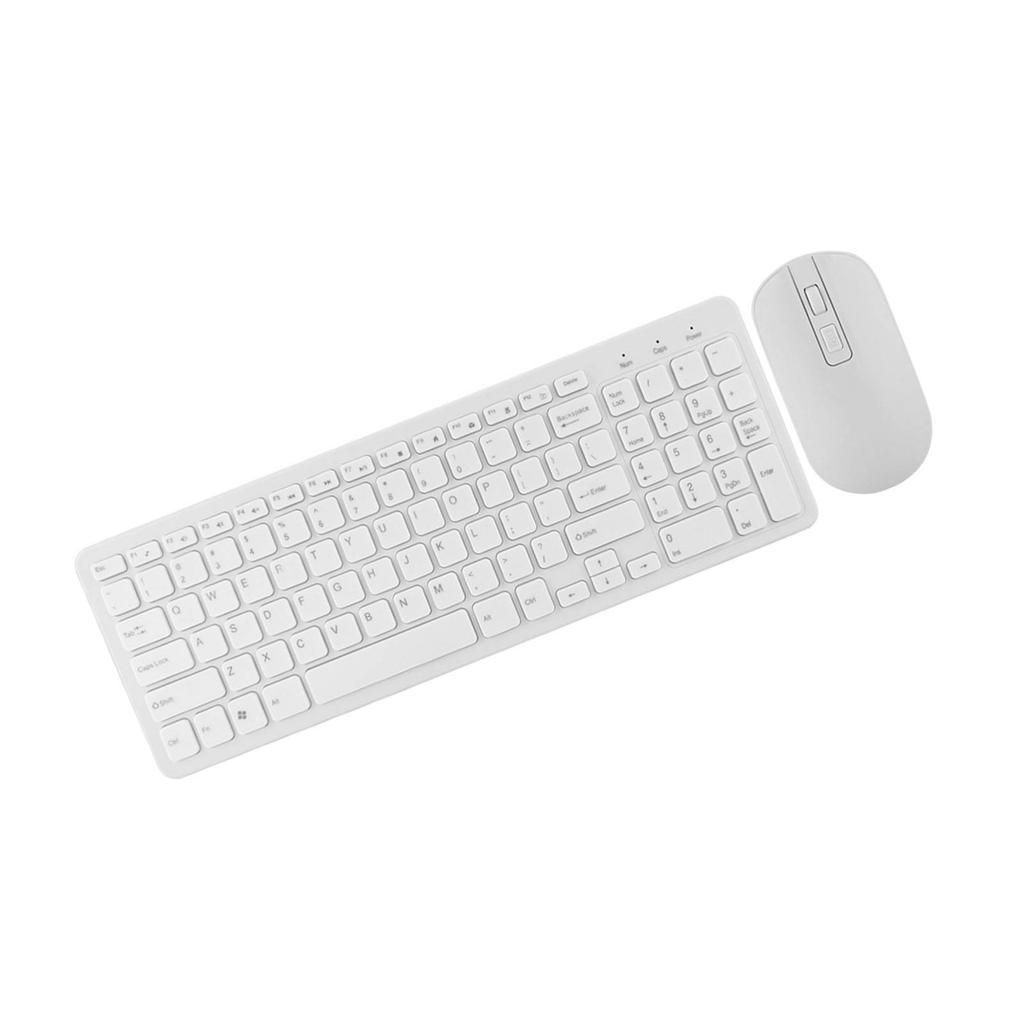 108 Keys MultiFunctional 2.4G Wireless Keyboard Mouse Combo High Sensitivity No delay(White)