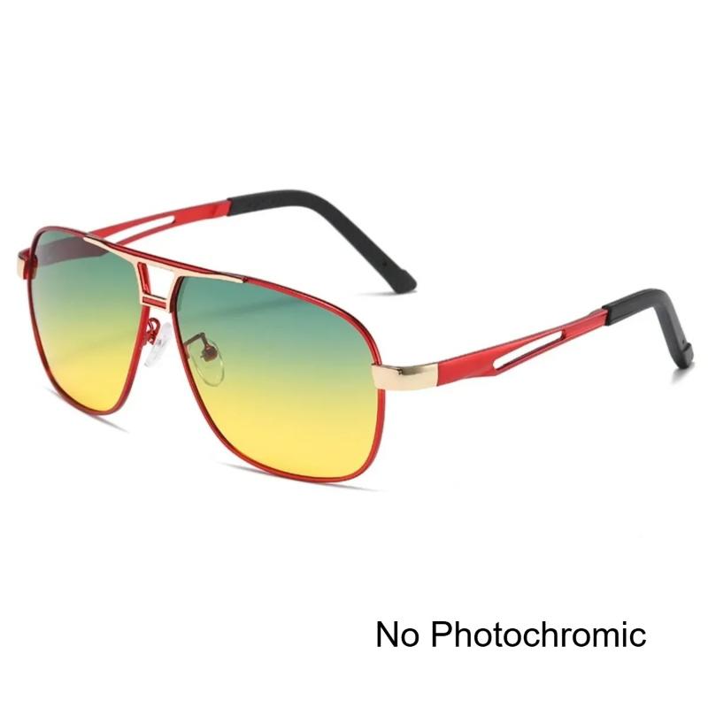 Men Night Vision Polarized Pochromic Sunglasses Aviator Style Yellow Color Change Lenses Driving Sun Glasses