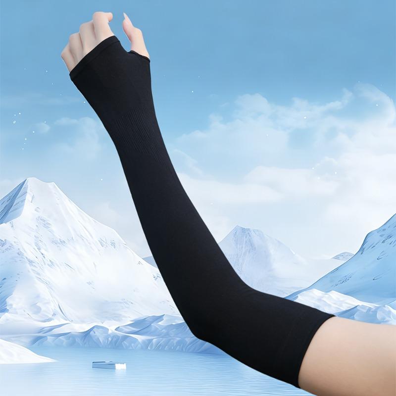 Unisex Nylon Thumb Hole Ice Silk Arm Sleeves Breathable Cooling Anti-UV Sun Protection Guards