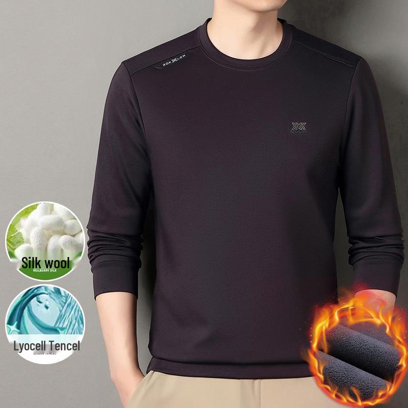 2025 Winter Herren Fleecegefüttertes Langarm-T-Shirt - Rundhalsausschnitt, Hohe Qualität, Hautfreundlich, Bequemes Sweatshirt