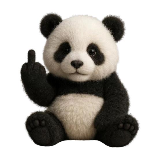 

Забавная плюшевая игрушка «Средний палец», милая мягкая игрушка животное енот, панда, бык, кошка, смешные подарки для саркастичных друзей Panda