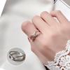 Bague de doigt ouverte vintage pour femme à double couche géométrique de style coréen plaquée argent S925