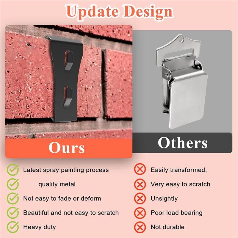 M-Modern-Metal Brick Clip Hooks No Drill Wall Brick Coat Hanger, Outdoor Brick Hanging Clip Hook