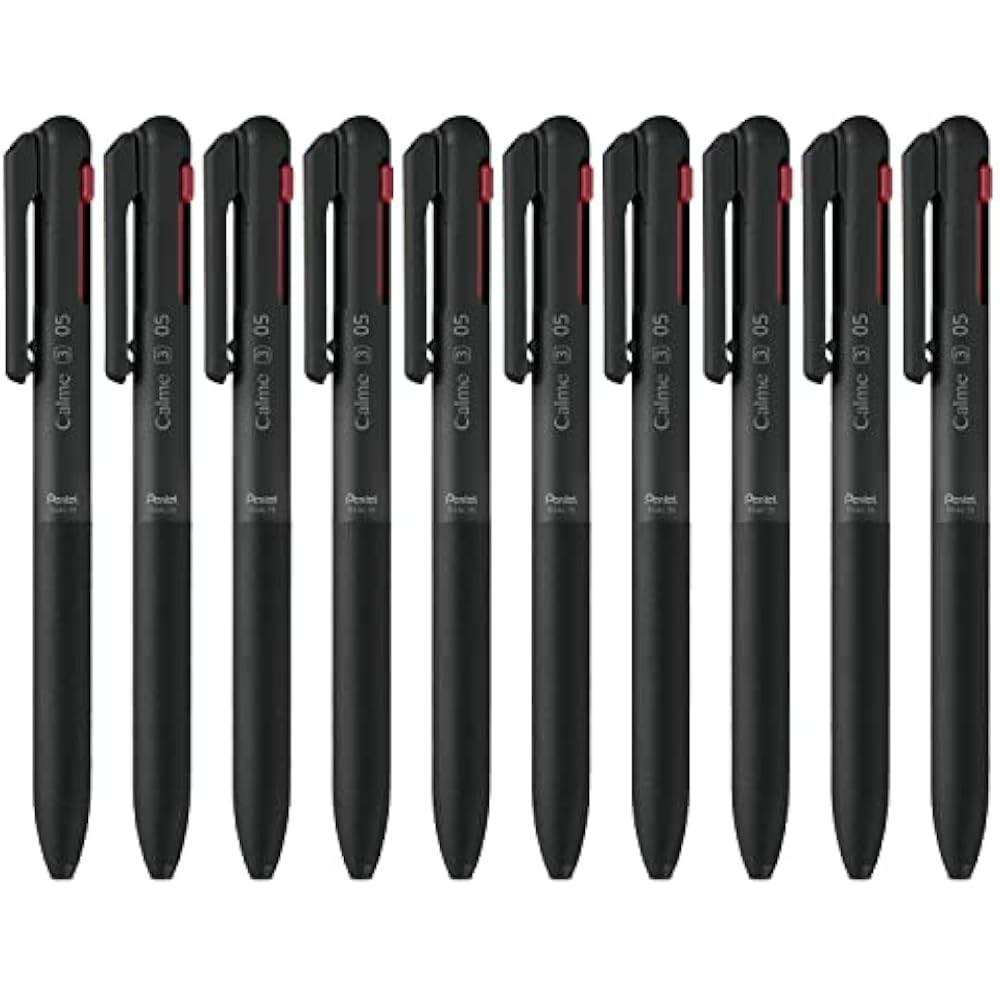 Pentel 3-color ballpoint pen Calme 0.5mm black 10-pack BXAC35A
