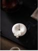 White Porcelain Plum Blossom Incense Holder: Handmade Vertical Stand for Indoor Use