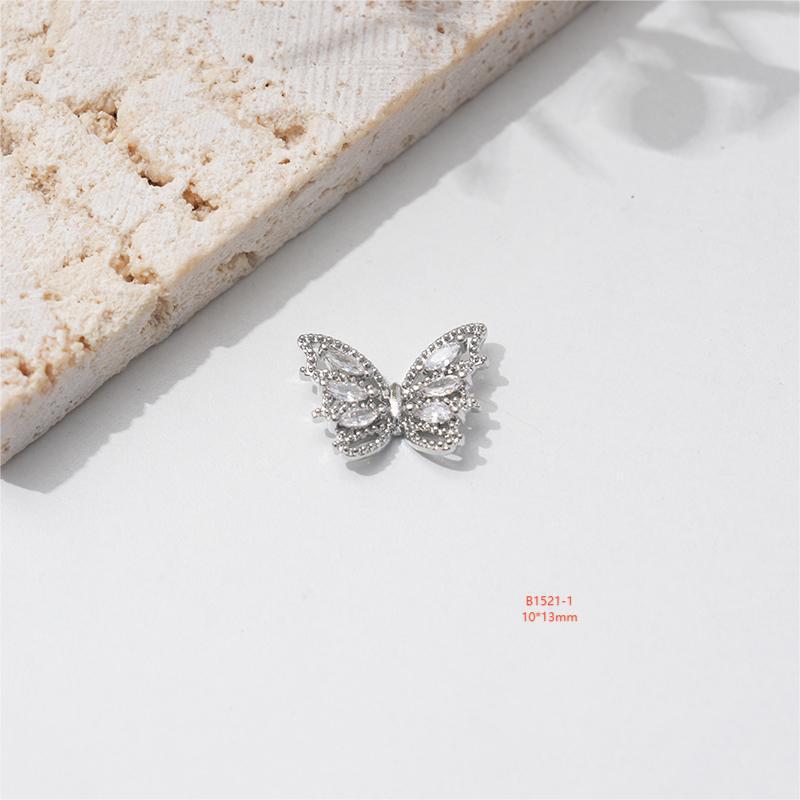 LZ16 Luxus Metall Schmetterling Zirkon Nagel Schmuck