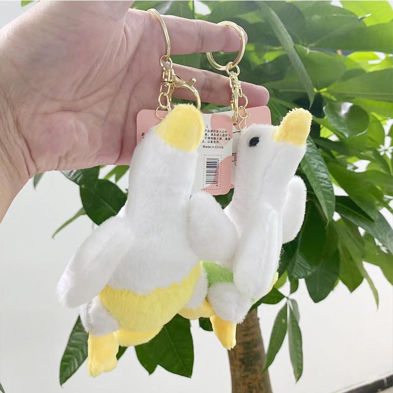Goose Sweet Plush Stuffed Animal Keychain Colorful Pink Yellow Blue Soft Toy