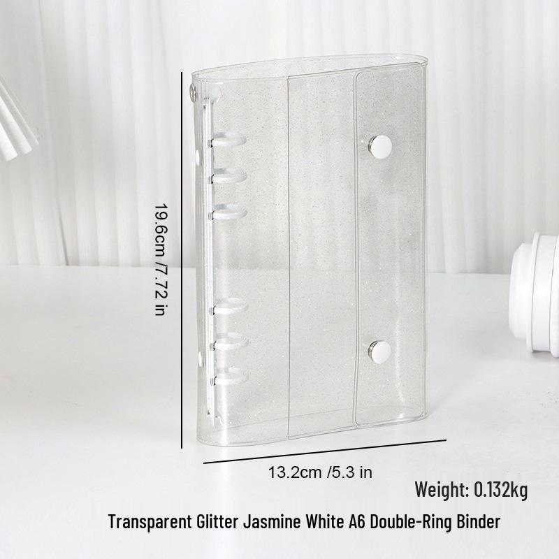 INS Style A6 Transparente Loseblatt-Handbuchhülle - Koreanisches ABC Flaches Abnehmbares A7/A8 Notizbuch DIY Cover