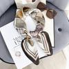 Korean Internet celebrities creative splicing color grid printing square scarf women's professional wear decoration thin imitation silk scarf