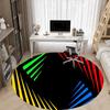 1pc Colorful Stripes Carpet, Round Non Slip Durable Large Size Office Carpet, Suitable for Office