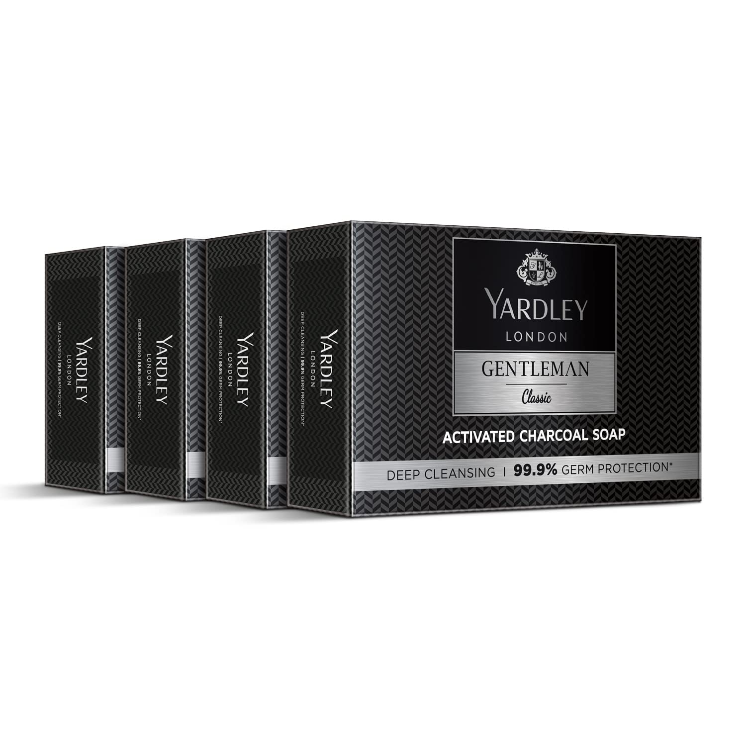 

Yardley London Gentleman Classic Activated Charcoal Soap 100g X 4N Deep Cleansing Germ Protection Masculine Fragrance Daily Bathing Bar For Men