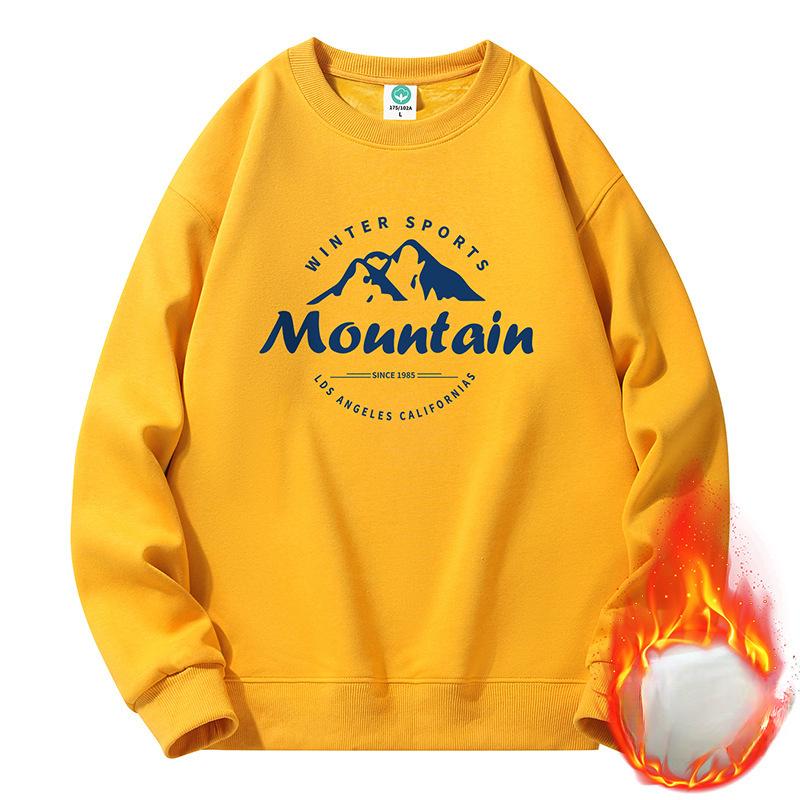 

Утолщенный флисовый свитер с круглым вырезом для мужчин и женщин, трендовый свободный пуловер, универсальная повседневная куртка 5XL жёлтый