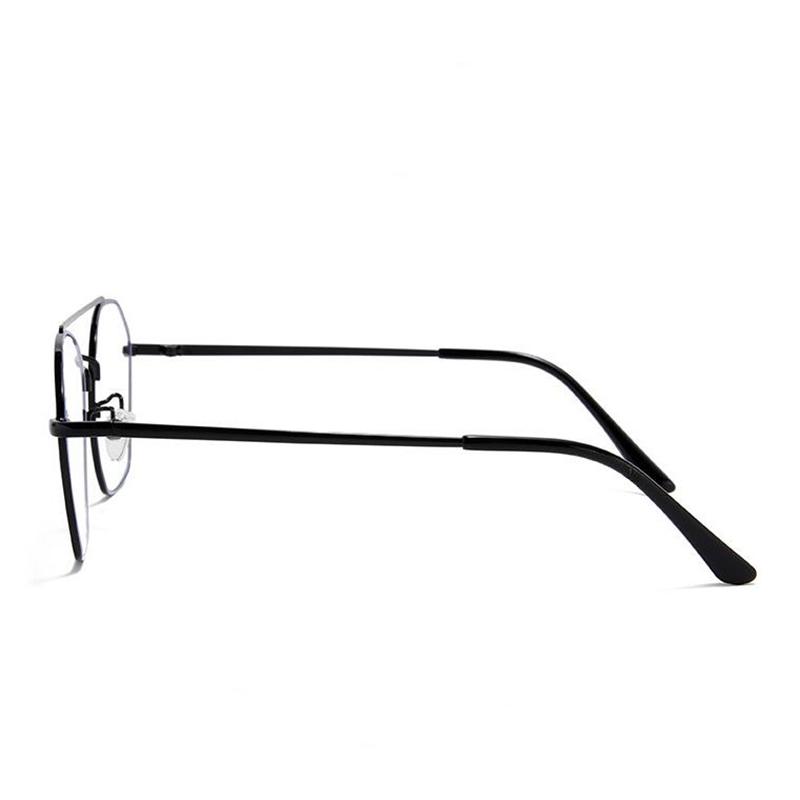 0 -0.5 -0.75 To -6.0 Double Beam Polygon Blue Light Blocking Myopia Glasses Metal Prescription Eyewear