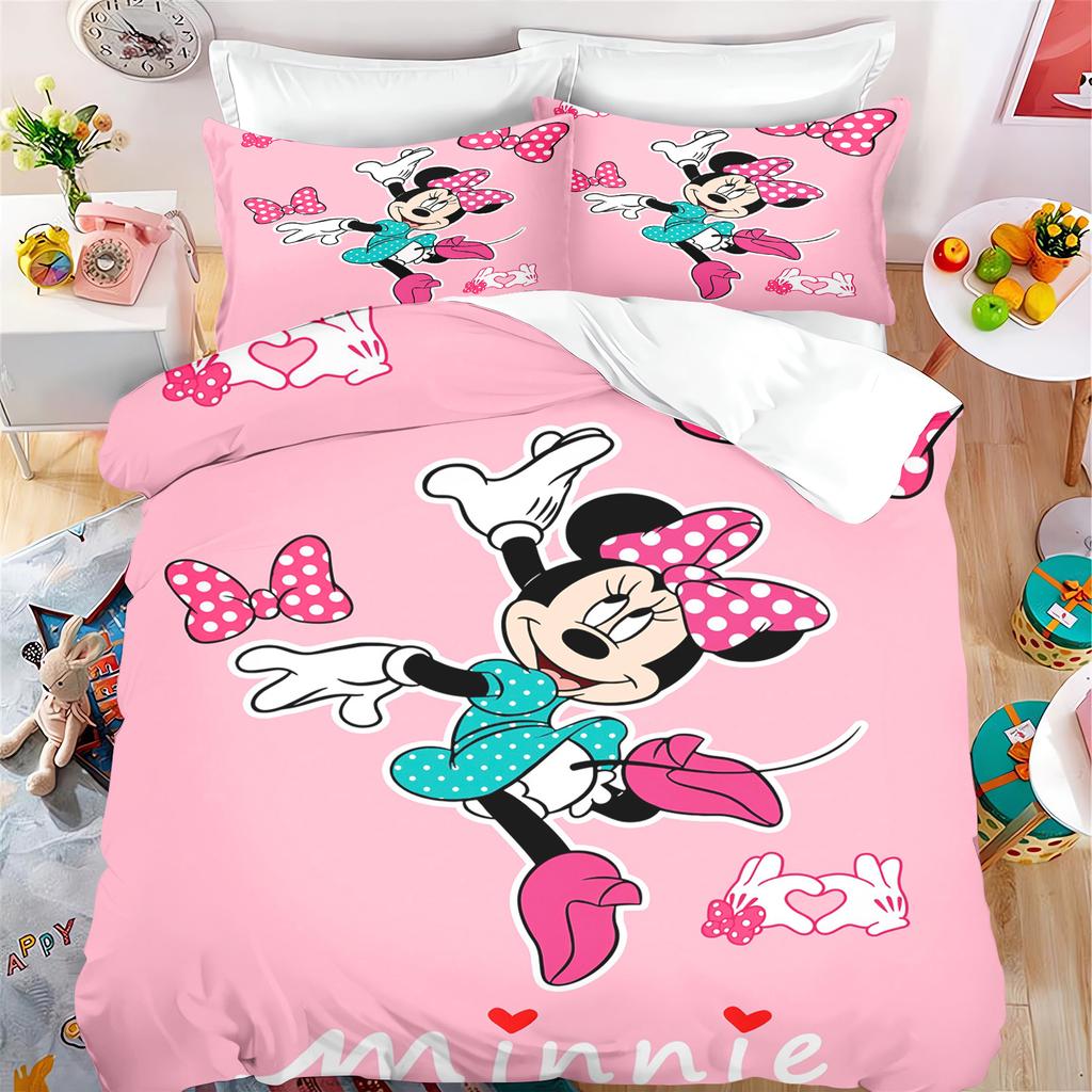 Mickey Mouse Cartoon Minnie Quilt Cover Cute Printed Children Soft Breathable Bedding Custom Made Home Baby Bedroom Comforter