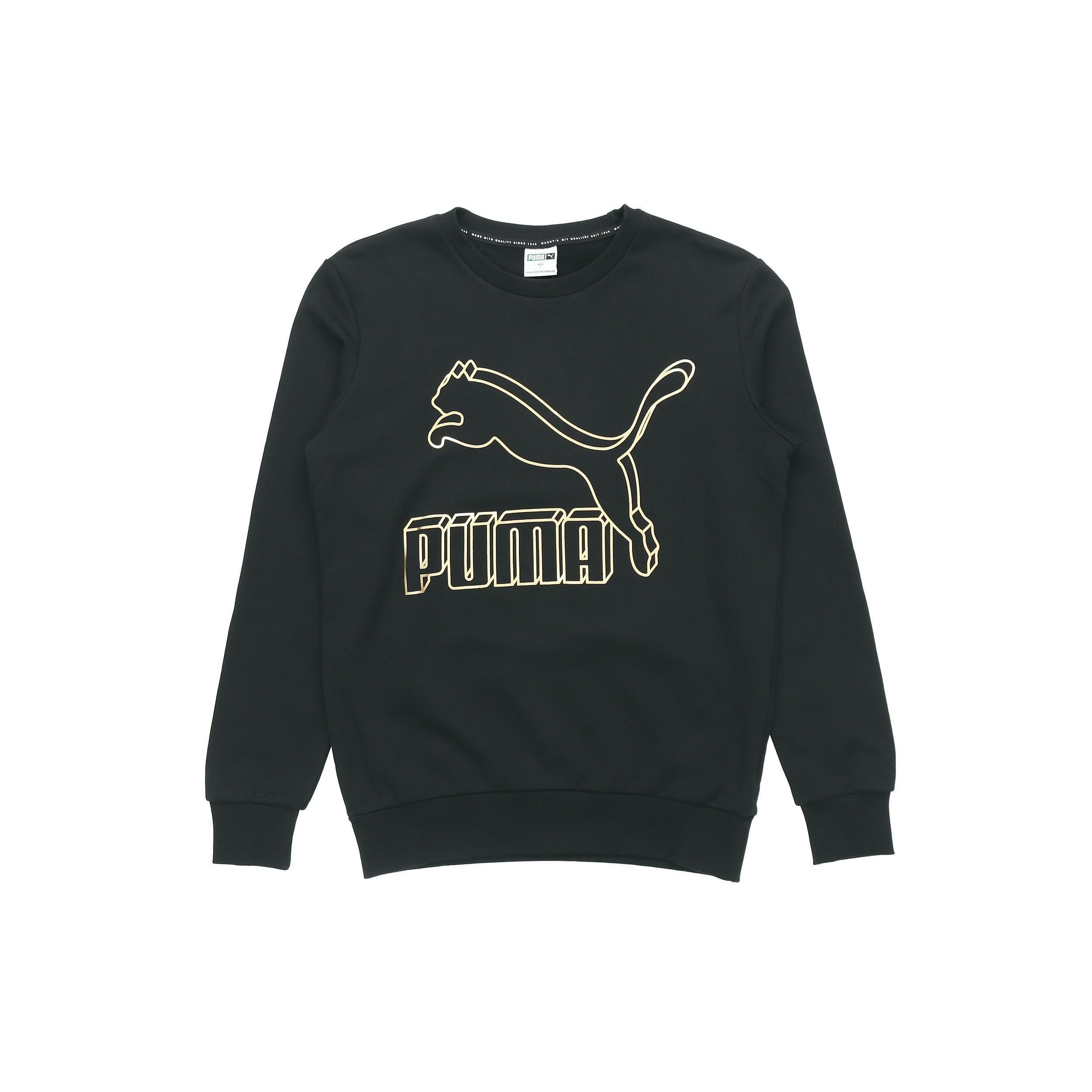 PUMA Classics logo Sweater Black Yellow Men s 595892-56 M
