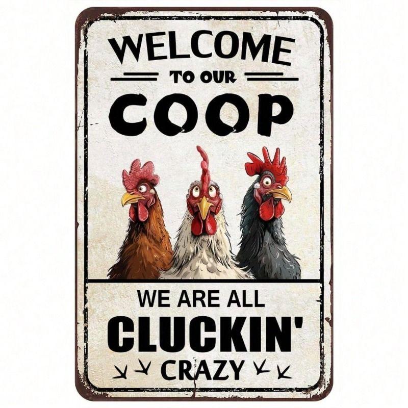 

Metal Wall Art Rooster Poster for Farmhouse Poultry Farmer Gift