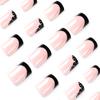 Nail art simple black and white French edge star sweet cool wearing nail autumn and winter nail sticker wearing nail art advanced