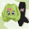 Girls' Spring Hoodie & Long Pants Set - Casual Two-Piece Outfit