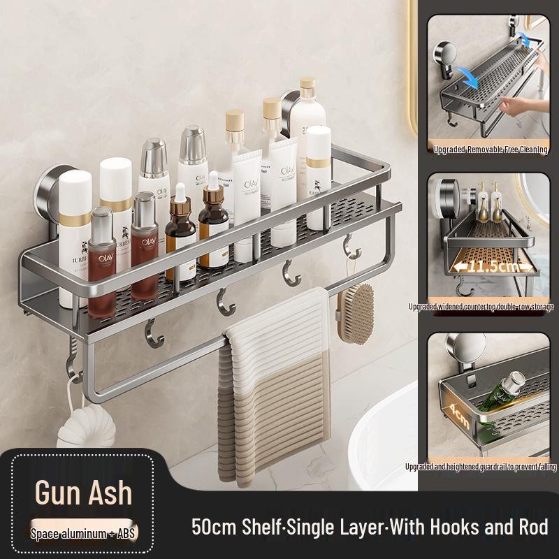 Badezimmer-Wandregal mit Saugnapf ohne Bohren