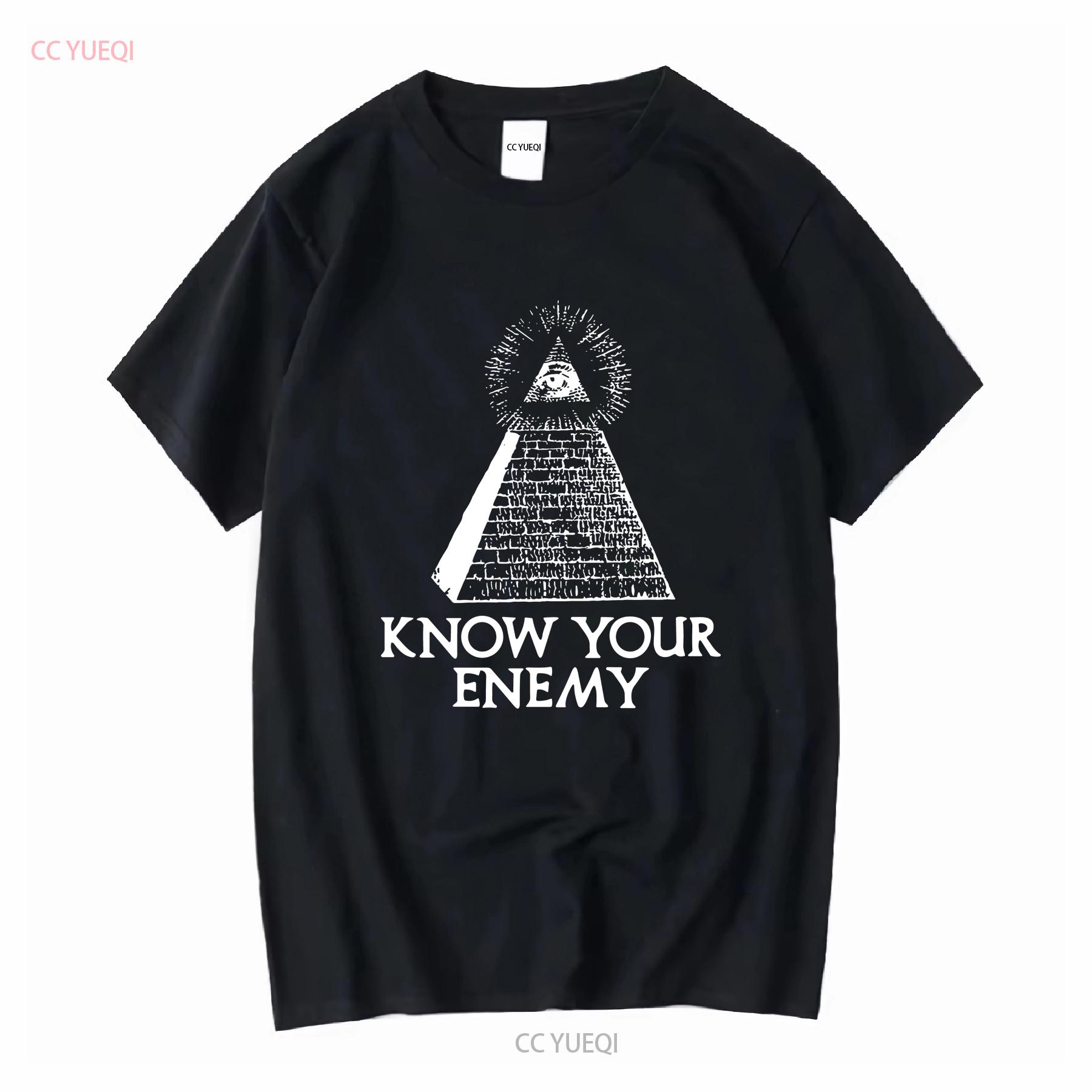 

KNOW YOUR ENEMY Illuminati Eye Pyramid Killuminati T shirt 100 cotton vintage Washed Versatile Comfortable graphic homme 4XL