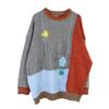 Design Sense Duck Hot Air Balloon Color Block Knit Sweater - 2024 Autumn/Winter Trend