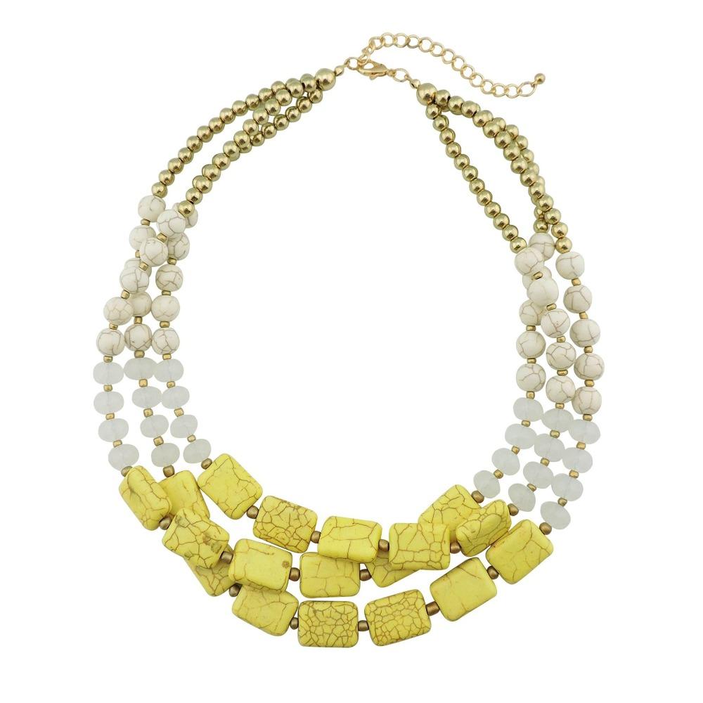Multi-layer Beaded Necklace, Acrylic Turquoise European and American Style Necklace, High-end Accessories