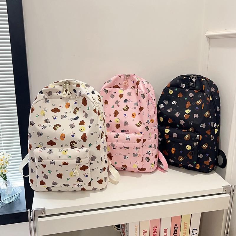 Cute Cartoon Puppy Dog Print Backpack Large-Capacity Casual Student Schoolbag  Delicate Personality Trend Travel Bag Gift