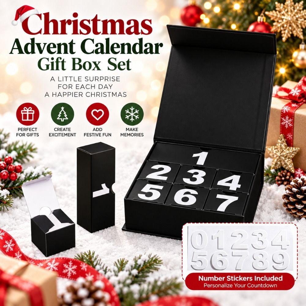 Cutie Oarbă Numărătoare Inversă de Sărbători Ambalaj de Sărbători Depozitare Cutie Cadou Festiv