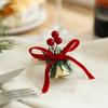 Festive Woven Handmade Napkin Ring with Red Fruit Pinecone Christmas Table Decoration  Party Favors