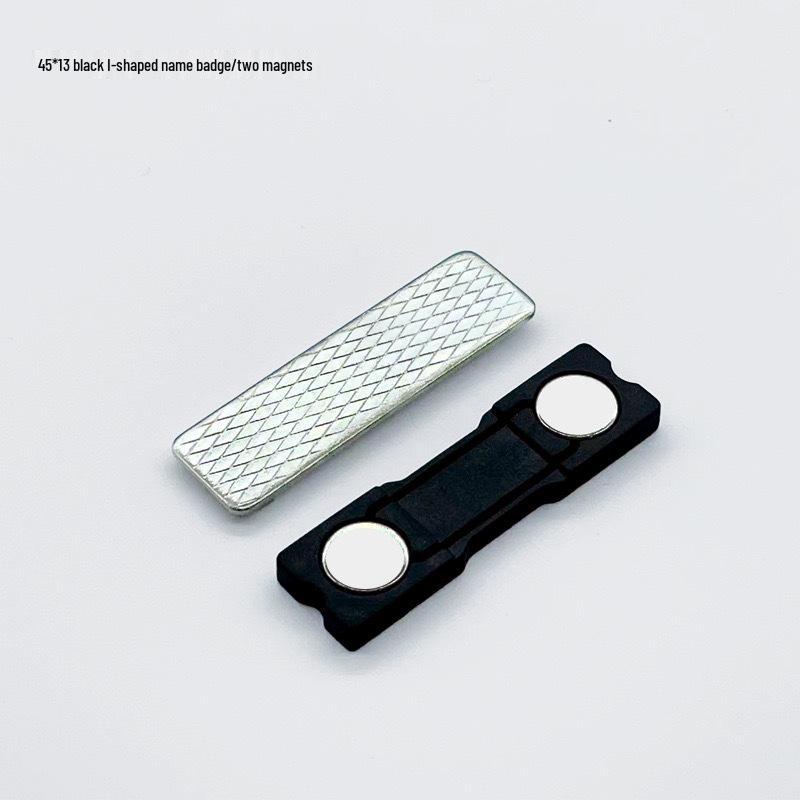 Magnetic Name Badge with Strong Double-Sided Adhesive Clasp, 45x13mm, 2-Piece Metal ID Holder