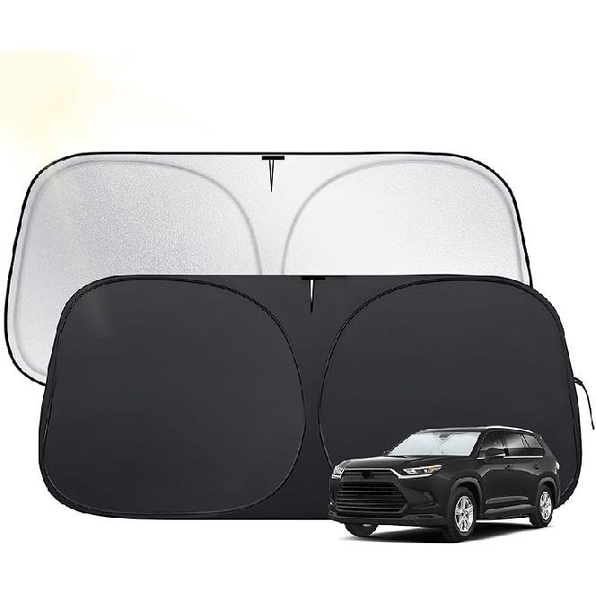 Windshield Sun Shade For Toyota 4Runner 2010-2025,  Fit Car Sun Shades With 420D Fabric & Foldable Memory Steel Wire, Sunshade For Car Windshield
