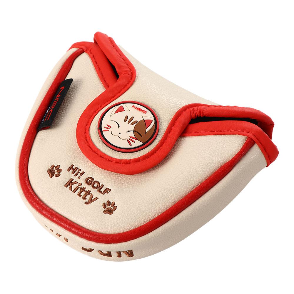 Kitty Hybrid Wood Head Cover Blade Mallet Putter Lucky Cat Golf Putter Cover Golf Club Headcovers